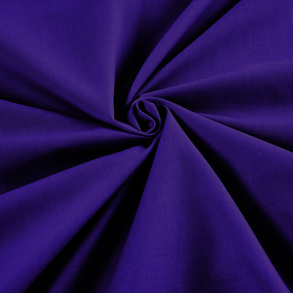 Purple Wide 65% Polyester 35 Percent Solid Poly Cotton Fabric for Crafts Costumes Decorations-Sold by the Yard
