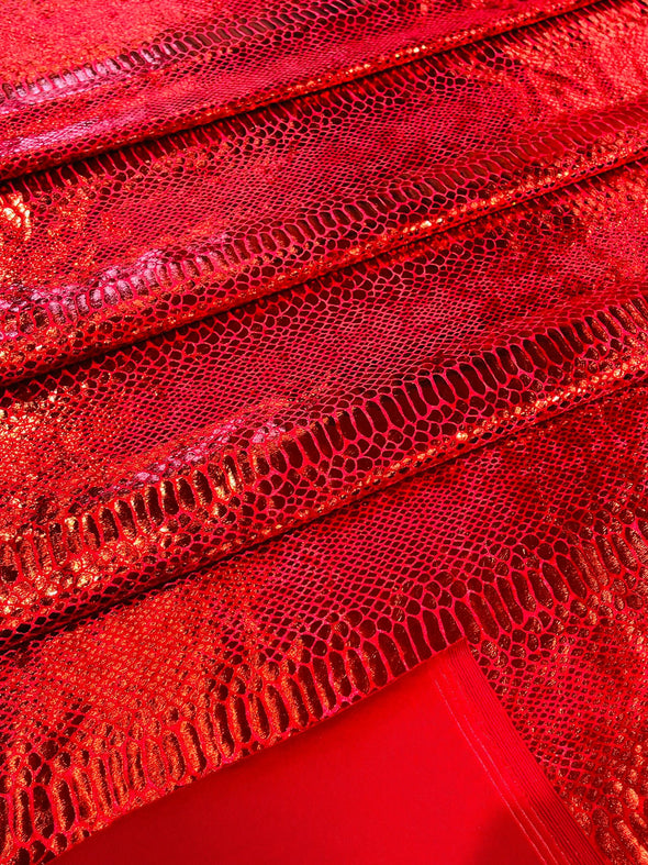 Illusion foil Snake design on a stretch velvet fabric- Sold by the yard