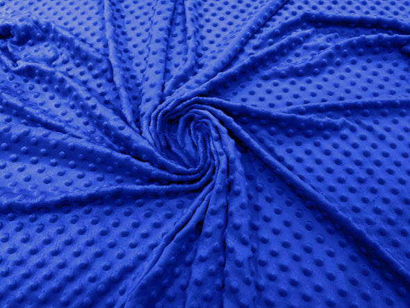 Royal Blue 58" Wide 100% Polyester Minky Dimple Dot Comfy Cuddle Fabric Sold by The Yard.