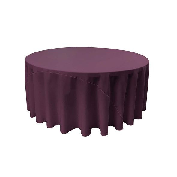 Raisin Solid Round Polyester Poplin Tablecloth With Seamless