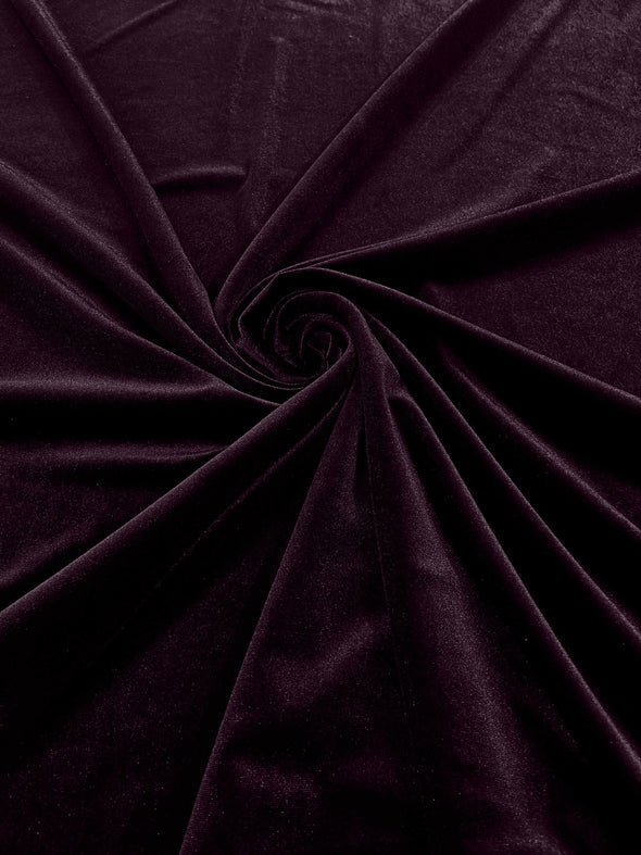 Raisin 60" Wide 90% Polyester 10 percent Spandex Stretch Velvet Fabric for Sewing Apparel Costumes Craft, Sold By The Yard.