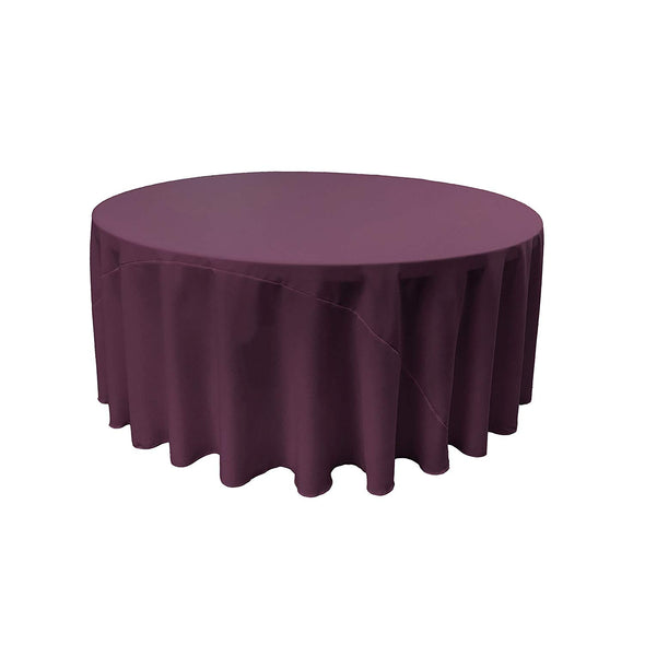 Raisin Solid Round Polyester Poplin Tablecloth With Seamless