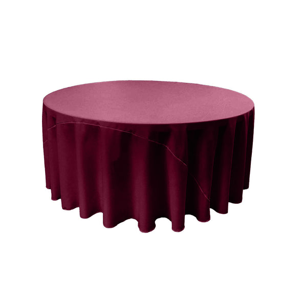 Raspberry Solid Round Polyester Poplin Tablecloth With Seamless