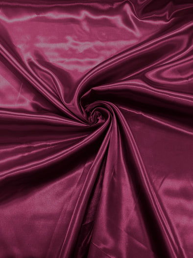 Raspberry Shiny Charmeuse Satin Fabric for Wedding Dress/Crafts Costumes/58” Wide /Silky Satin