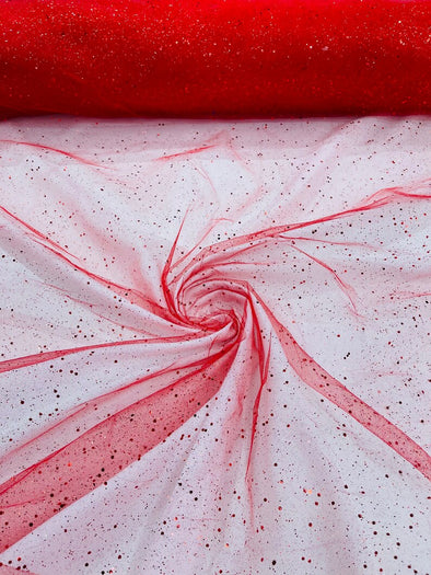 Red Glitter tulle sequins / tulle glitter for dresses/ mesh glitter fabric/ costume fabric/ wholesale