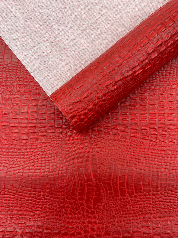 Crocodile Marine Vinyl 2 Tone Upholstery, Crocodile Skin Texture Faux Leather PVC Vinyl, 54" Wide.