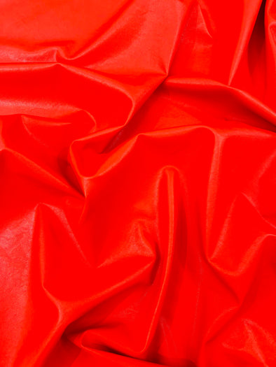 Red Stretch Vinyl Fabric, Plaid Pattern, 4-Way Stretch, Medium Weight, Sold By The Yard.