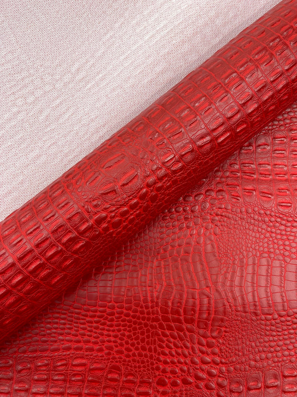 Crocodile Marine Vinyl 2 Tone Upholstery, Crocodile Skin Texture Faux Leather PVC Vinyl, 54" Wide.