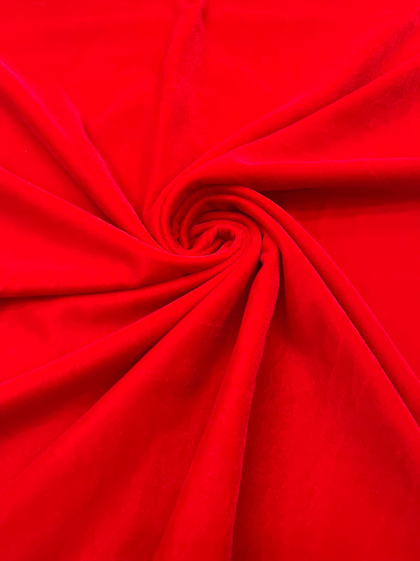 Red Micro Velvet Fabric/54 Wide /Sold By The Yard.