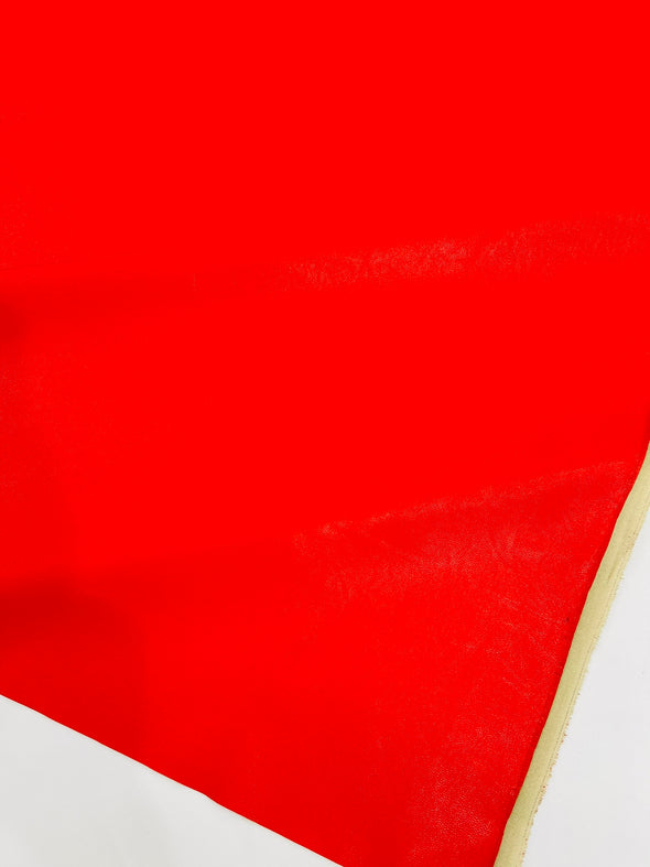 Red Stretch Vinyl Fabric, Plaid Pattern, 4-Way Stretch, Medium Weight, Sold By The Yard.