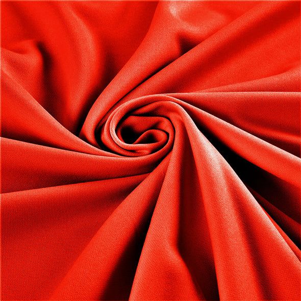 Red Stretch Crepe Scuba Techno Knit Polyester Spandex Fabric for Bows, Top Knots, Head Wraps, Clothes, Costumes, Craft.