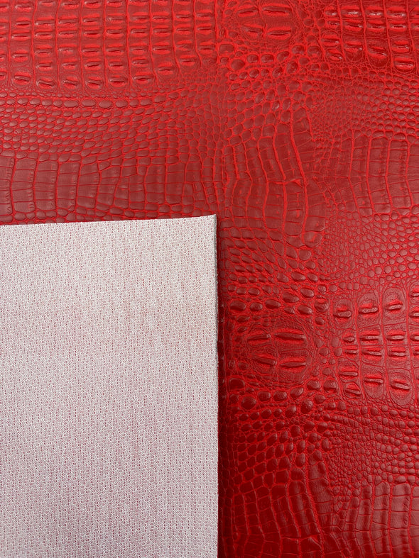 Crocodile Marine Vinyl 2 Tone Upholstery, Crocodile Skin Texture Faux Leather PVC Vinyl, 54" Wide.