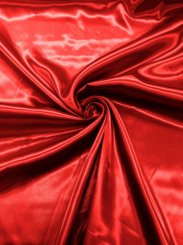 Red Shiny Charmeuse Satin Fabric for Wedding Dress/Crafts Costumes/58” Wide /Silky Satin