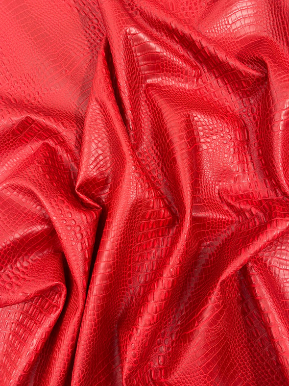 Crocodile Marine Vinyl 2 Tone Upholstery, Crocodile Skin Texture Faux Leather PVC Vinyl, 54" Wide.