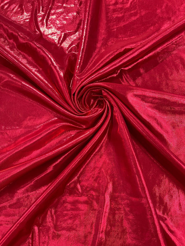 Red Metallic Lame Foil/ Polyester Fabric/Stretch Fabric/Light Weight/ 58 Inches Wide