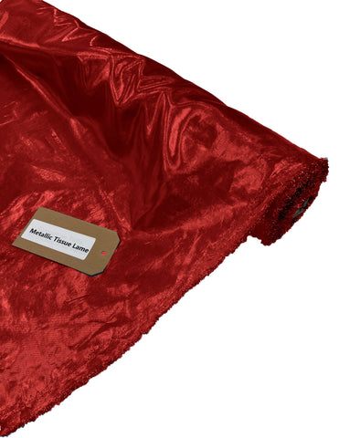 Red Metallic Shiny Light Weight Tissue Lame Fabric/Sewing Craft Wedding Party Draping Supplies/Banners