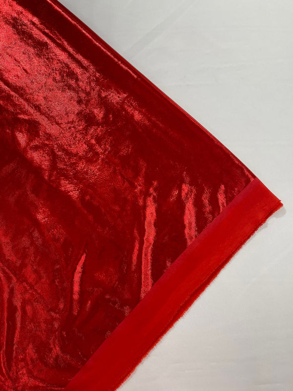 Red Metallic Lame Foil/ Polyester Fabric/Stretch Fabric/Light Weight/ 58 Inches Wide