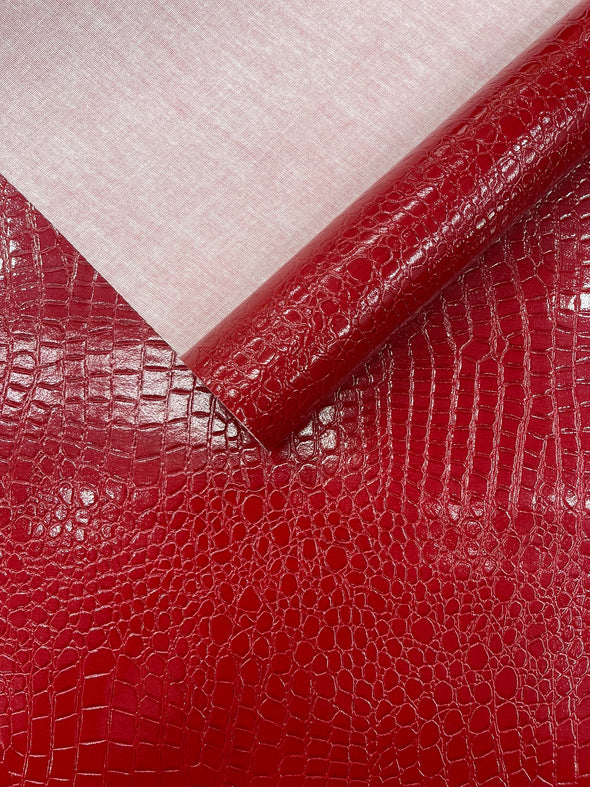 Shiny Alligator 3D Embossed Vinyl Fabric, 54" Wide Upholstery Crafting Accessories Applications.