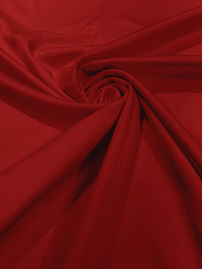 Red Matte Stretch Lamour Satin Fabric 58" Wide/Sold By The Yard. New Colors