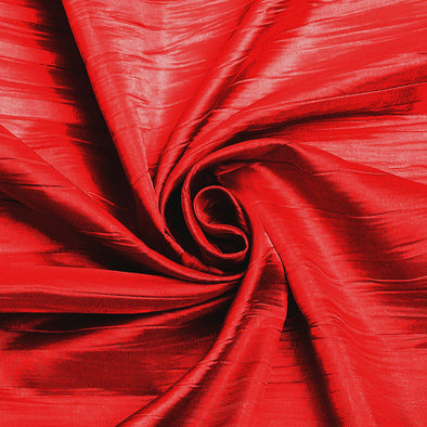 Red Crushed Taffeta Fabric - 54" Width - Creased Clothing Decorations Crafts - Sold By The Yard