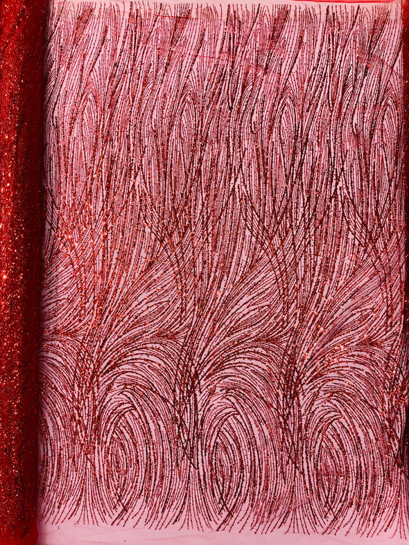 Fashion Glitter Design On A Mesh Lace Fabric/Prom.