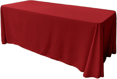 Red Rectangular Polyester Poplin Tablecloth Floor Length / Party supply