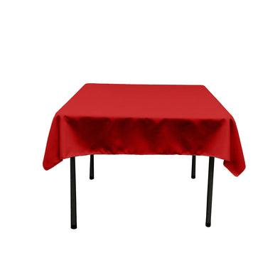 Red Square Polyester Poplin Table Overlay - Diamond. Choose Size Below