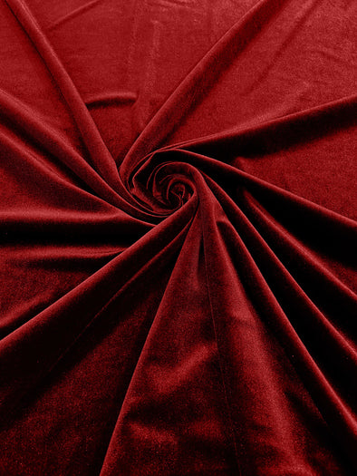 Dark Red Stretch Velvet Fabric 60'' Wide by the Yard for Sewing Apparel  Costumes Craft 