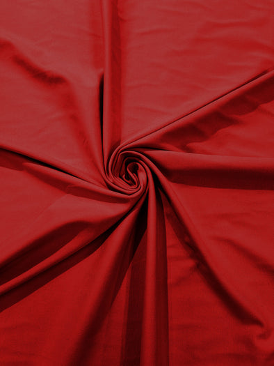 Red Stretch Ponte De Roma 320 GSM Knit Poly Rayon Fabric, Sold by the Yard.