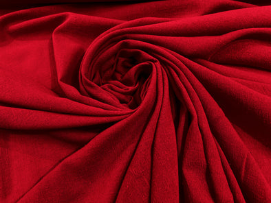 Red Cotton Gauze Fabric Wide Crinkled Lightweight Sold by The Yard