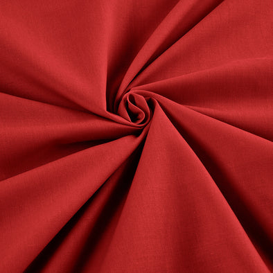 Red Wide 65% Polyester 35 Percent Solid Poly Cotton Fabric for Crafts Costumes Decorations-Sold by the Yard