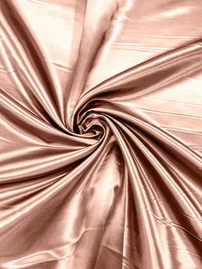 Rose Gold Heavy Shiny Bridal Satin Fabric for Wedding Dress, 60" inches wide sold by The Yard. Modern Color