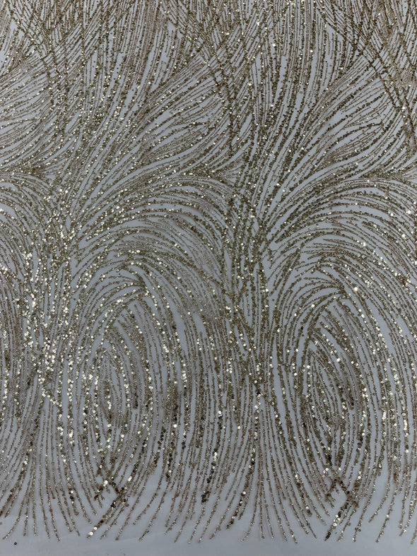 Fashion Glitter Design On A Mesh Lace Fabric/Prom.