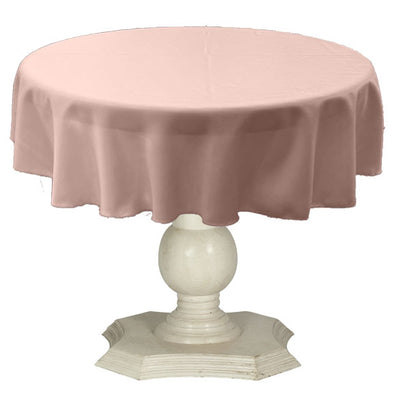 Rose Petal Round Tablecloth Solid Dull Bridal Satin Overlay for Small Coffee Table Seamless