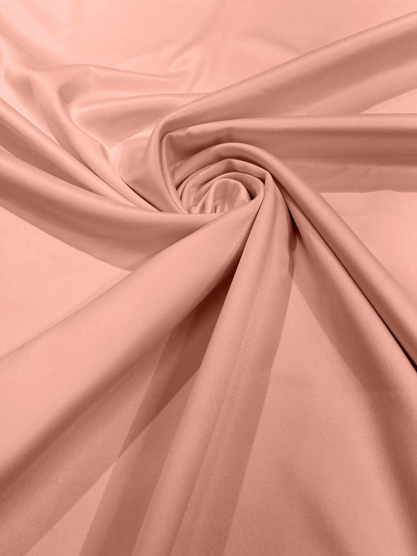 Rose Pink Matte Stretch Lamour Satin Fabric 58" Wide/Sold By The Yard. New Colors