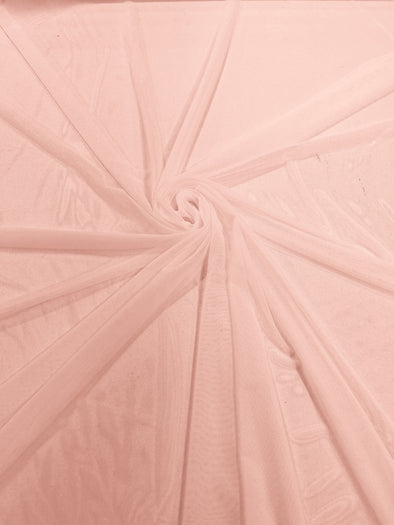 Rose Powder 58/60" Wide Solid Stretch Power Mesh Fabric Spandex/ Sheer See-Though/Sold By The Yard.