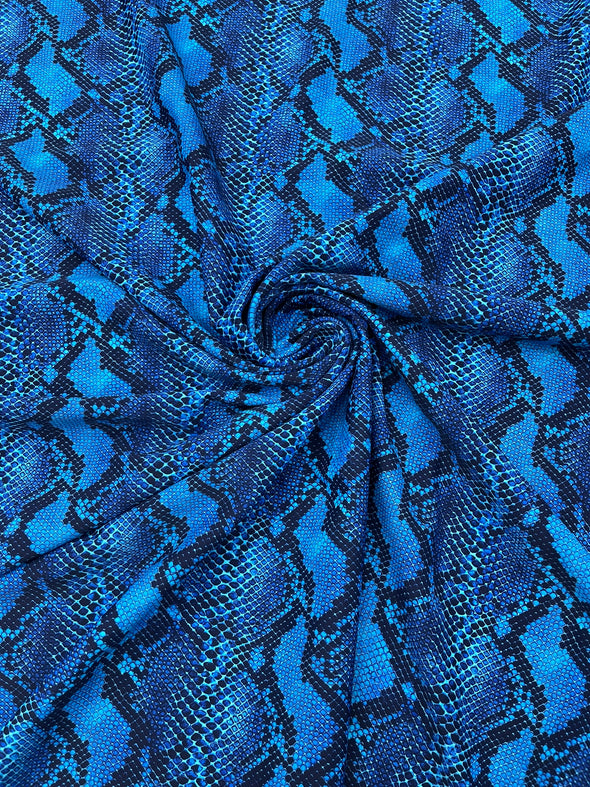 Python Snake Print on a 4 way Stretch Nylon Spandex/58” wide/- Sold by the yard.