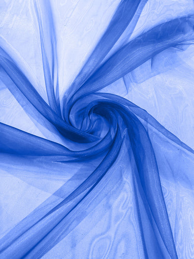 Royal Blue 58/60"Wide 100% Polyester Soft Light Weight, Sheer Crystal Organza Fabric Sold By The Yard