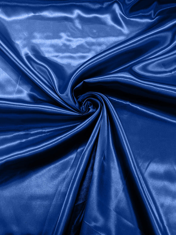 Royal Blue Shiny Charmeuse Satin Fabric for Wedding Dress/Crafts Costumes/58” Wide /Silky Satin