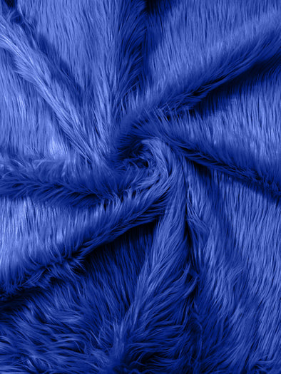 Royal Blue Long Pile Soft Faux Fur Fabric for Fur suit, Cosplay Costume, Photo Prop, Trim, Throw Pillow, Crafts.