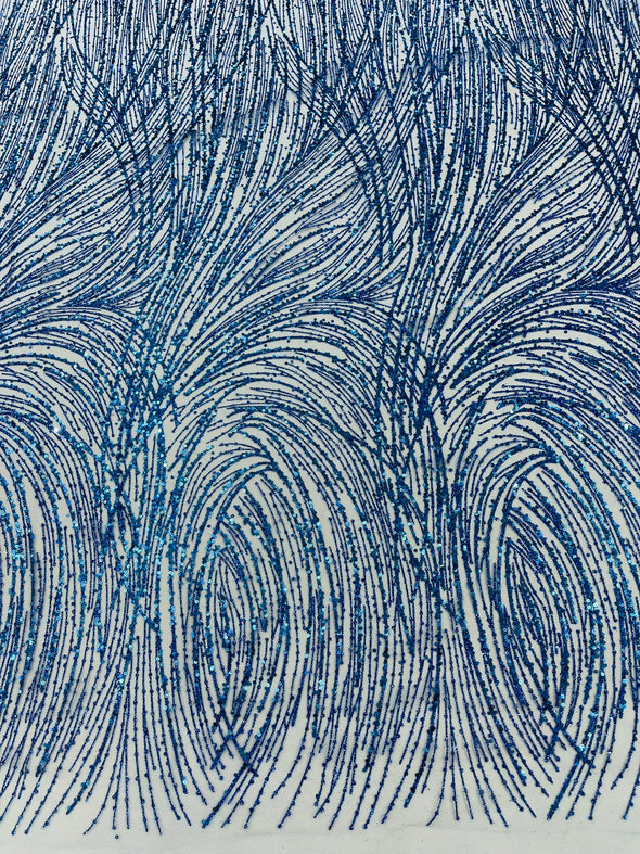 Fashion Glitter Design On A Mesh Lace Fabric/Prom.