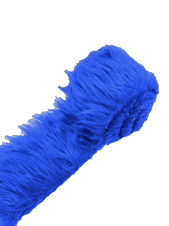 Royal Blue Long Pile Soft Faux Fur Fabric STRIP for Fur suit, Cosplay Costume, Photo Prop, Trim, Throw Pillow, Crafts.