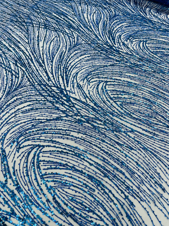 Fashion Glitter Design On A Mesh Lace Fabric/Prom.