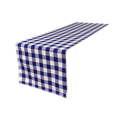 Royal Blue 12" Wide by The Size of Your Choice, Polyester Poplin Gingham, Checkered, Plaid Table Runner.