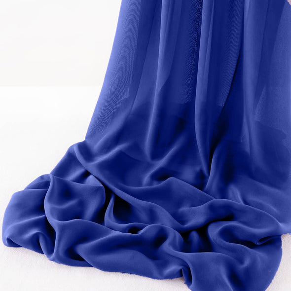 Royal Blue Wool Dobby Chiffon Sheer Table Runner for Wedding, Decorations for Birthday Parties, Banquets, Engagements.