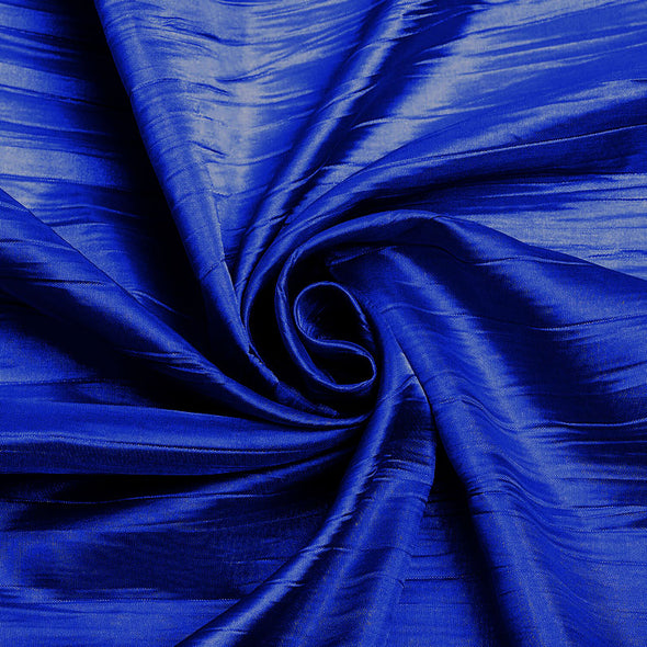 Royal Blue Crushed Taffeta Fabric - 54" Width - Creased Clothing Decorations Crafts - Sold By The Yard