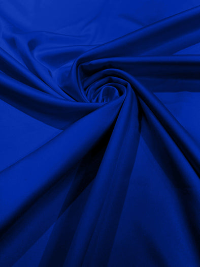 Royal Blue Matte Stretch Lamour Satin Fabric 58" Wide/Sold By The Yard. New Colors