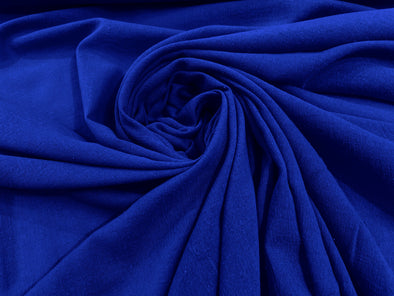 Royal Blue Cotton Gauze Fabric Wide Crinkled Lightweight Sold by The Yard