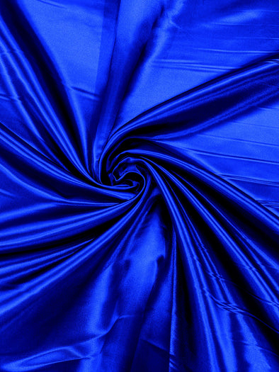 Royal Blue Heavy Shiny Bridal Satin Fabric for Wedding Dress, 60" inches wide sold by The Yard. Modern Color