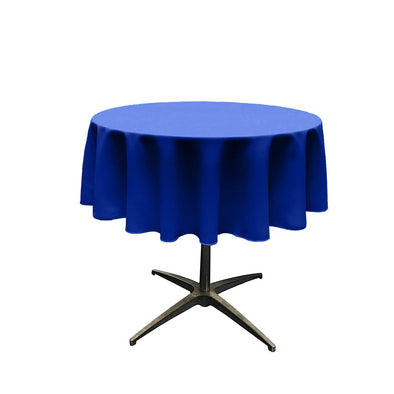 Royal Blue Solid Round Polyester Poplin Tablecloth Seamless